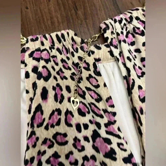 2/$12 Thalia Sodi Pantsuit XS Jumpsuit Pink Leopard Print Wide Leg Sleeveless - Picture 5 of 15